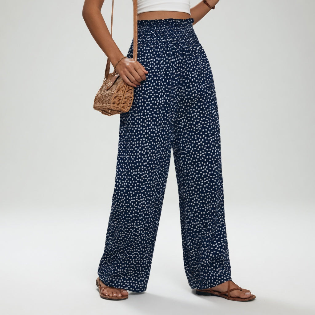 Cléophine™ — Pantalon fluide imprimé taille confortable