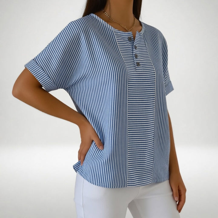 Sorène™ — Blouse lin rayée douceur naturelle