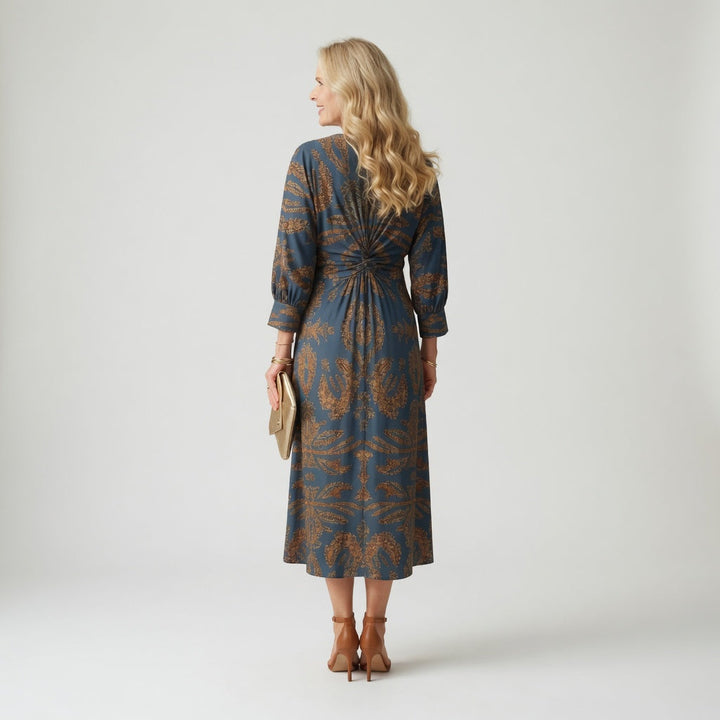 Hortense™ — Robe midi wrap imprimée élégante