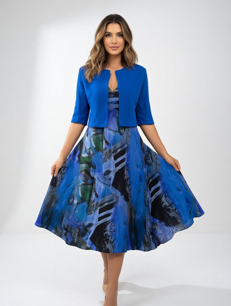 Maéliane™ — Robe midi imprimée élégante fluide