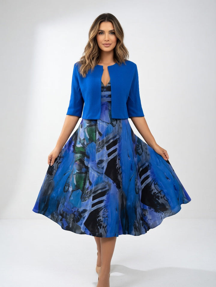 Maéliane™ — Robe midi imprimée élégante fluide