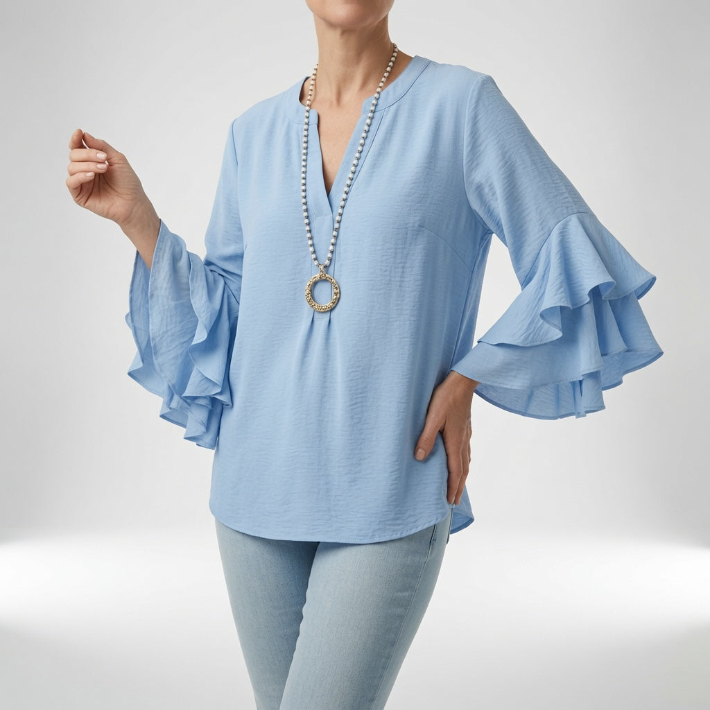 Mélorisse™ — Blouse fluide manches volantées élégantes