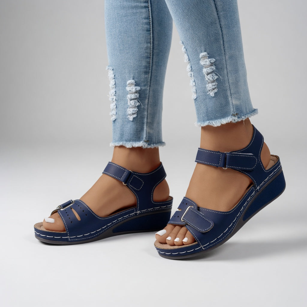 Clothilde™ — Sandale compensée scratch confort naturel quotidien