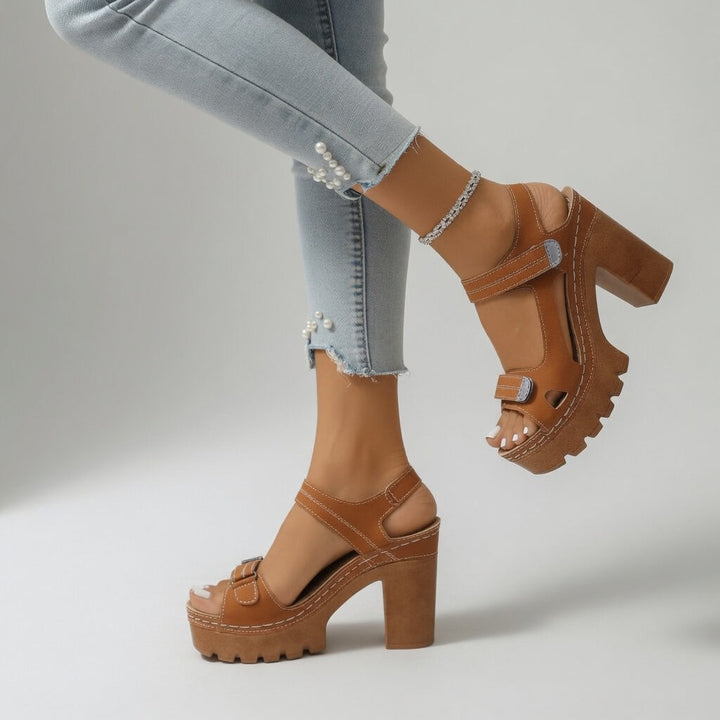 Célimène™ — Sandale talon bloc plateforme allure urbaine
