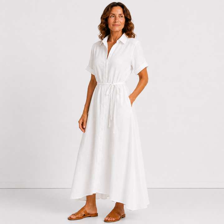 Jade - Robe longue en lin élégante