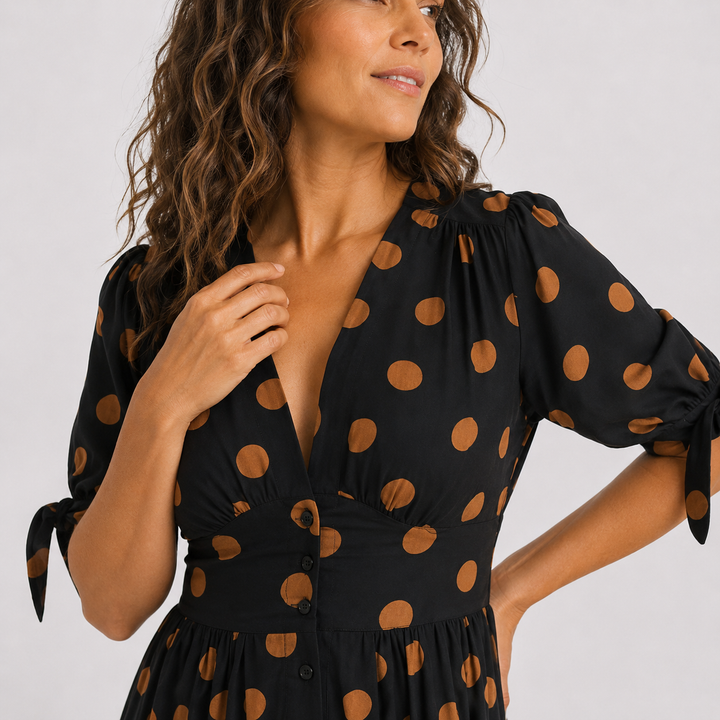 Louise - Robe Élégante à Pois