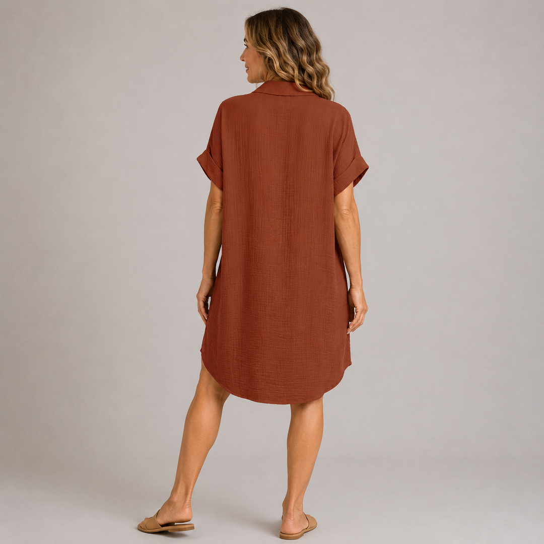 Ambre - Robe Boutonnée en Lin