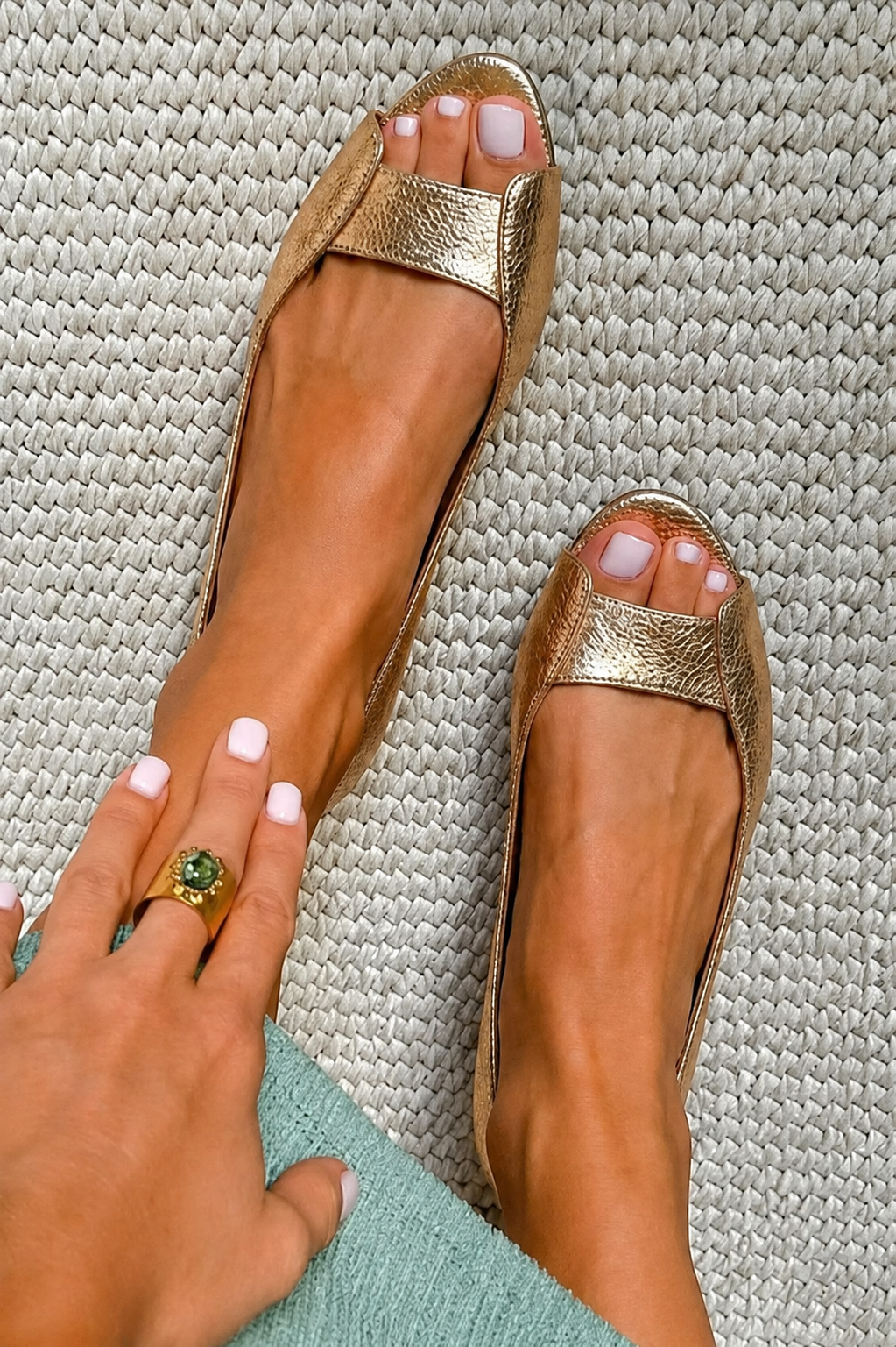 Adelina | Sandales Dorées Comfort Chic