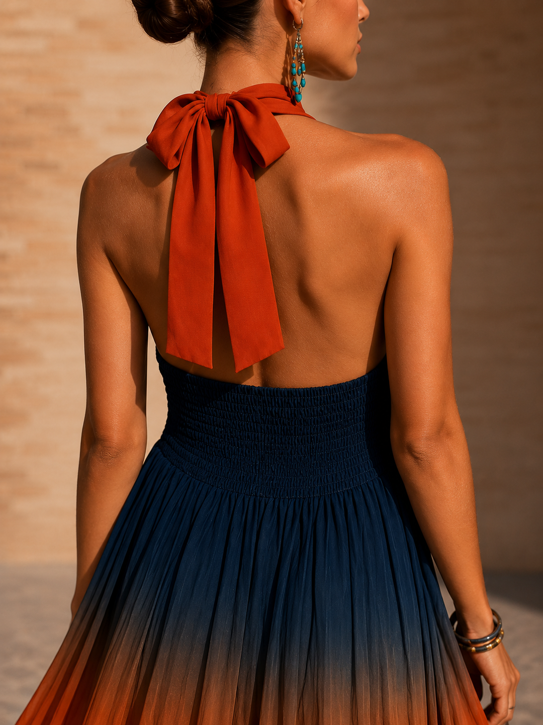 Paula | Robe longue dégradée à col V