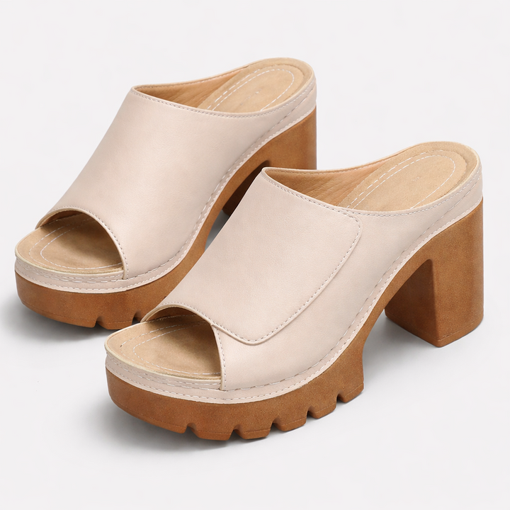 Cléophée™ — Mule talon bloc plateforme crantée allure urbaine