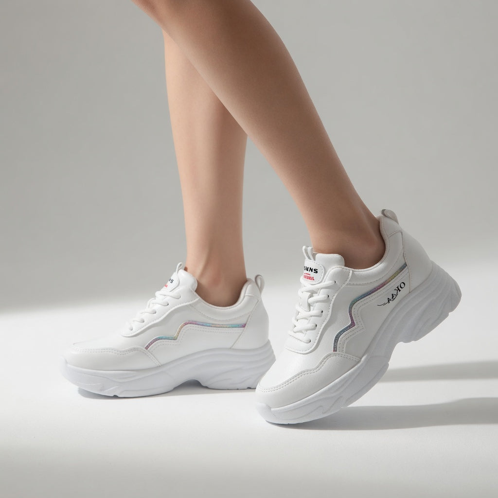 Blanchette™ — Sneaker chunky blanche style urbain féminin