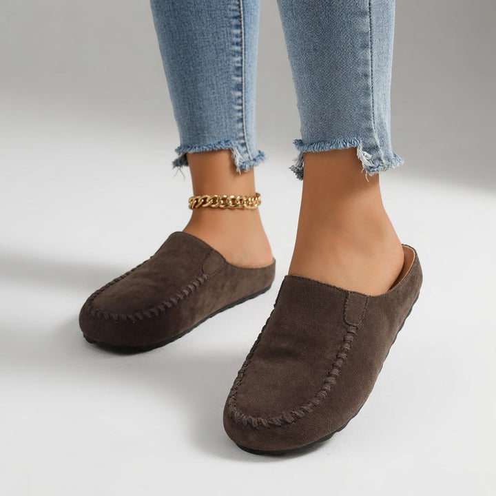 Nanette™ — Mocassin suédé bicolore surpiqûres confort naturel