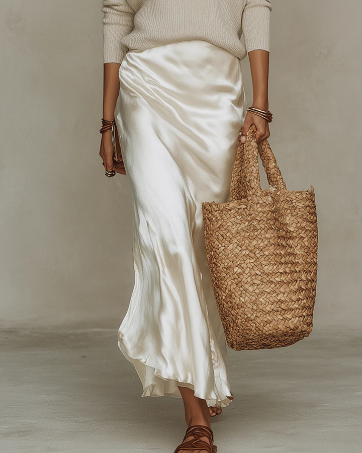 Anaïs – Robe midi satinée élégante