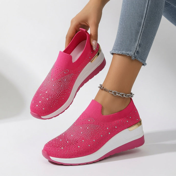 Brillantine™ — Sneaker plateforme strass enfiler élégante
