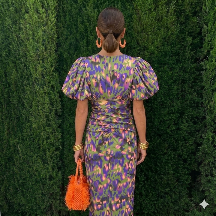 Tora - Robe à manches plissées