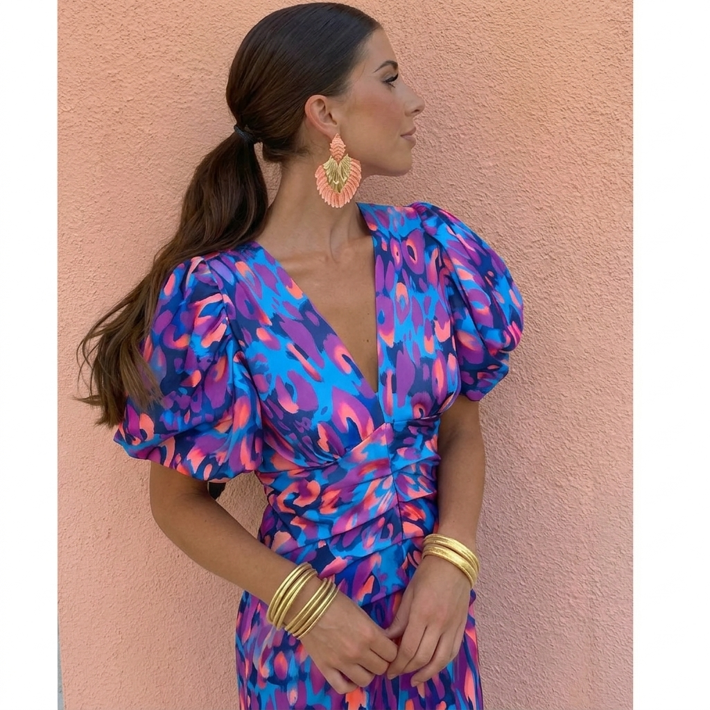 Tora - Robe à manches plissées