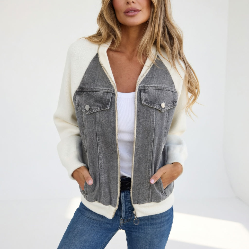Coraline™ — Veste casual contrastée élégance moderne