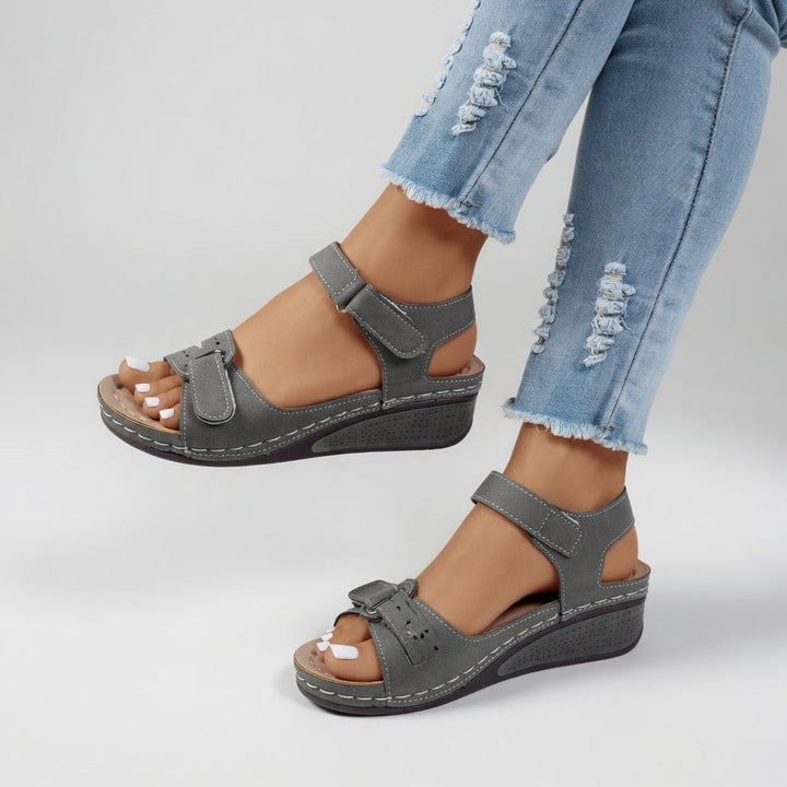 Clothilde™ — Sandale compensée scratch confort naturel quotidien