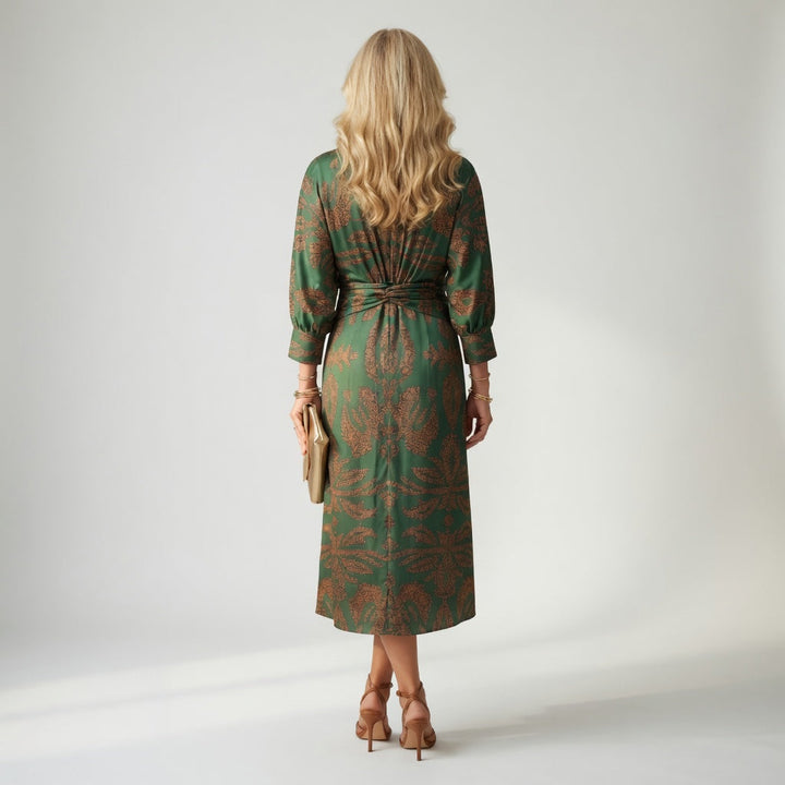 Hortense™ — Robe midi wrap imprimée élégante