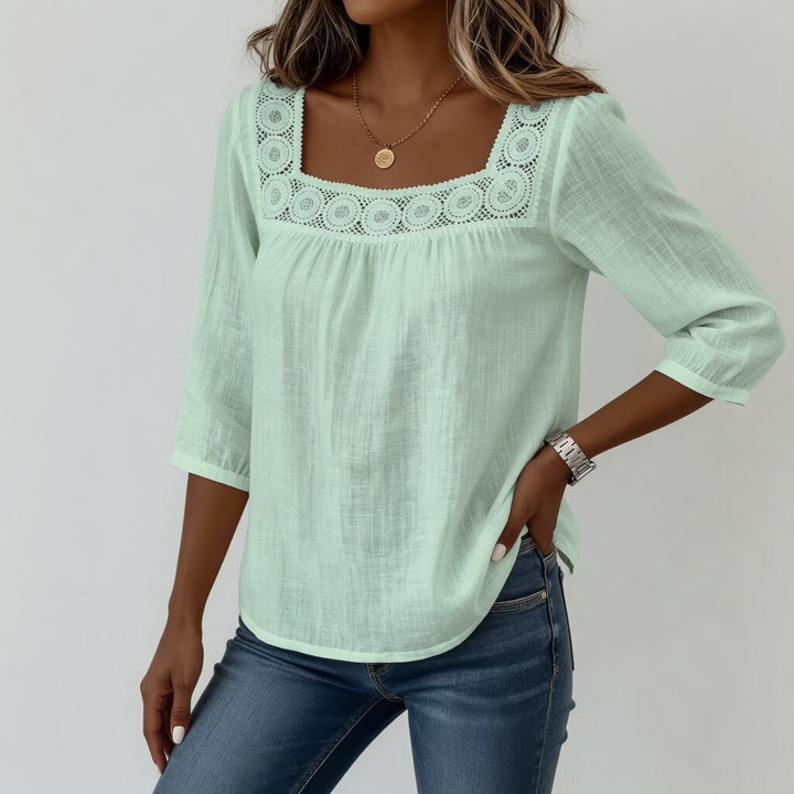 Célindre™ — Blouse dentelle col carré douceur féminine