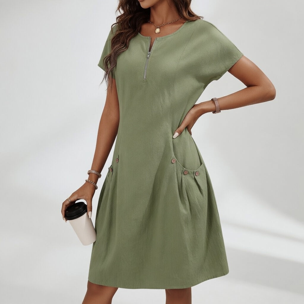 Célestelle™ — Robe courte 100% coton fraîcheur naturelle
