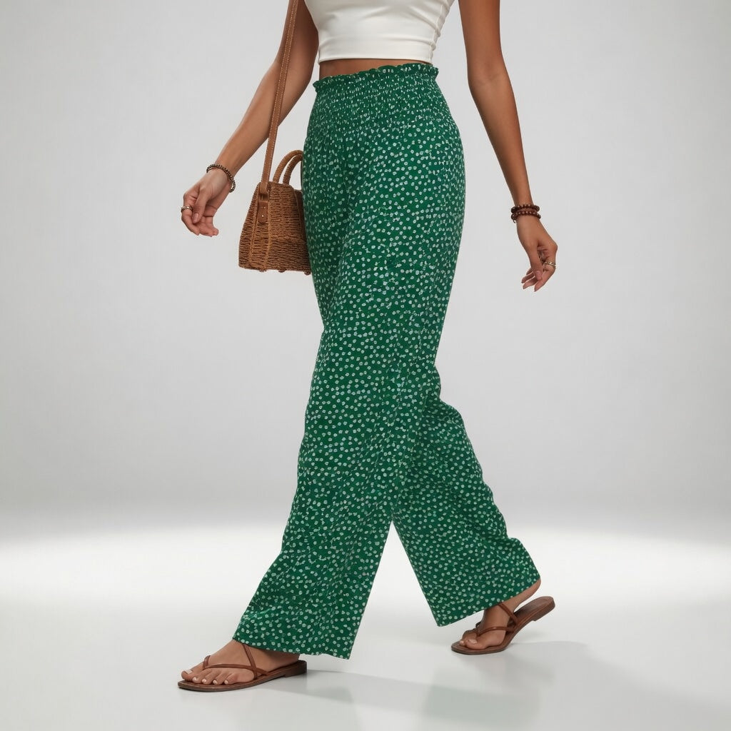 Cléophine™ — Pantalon fluide imprimé taille confortable
