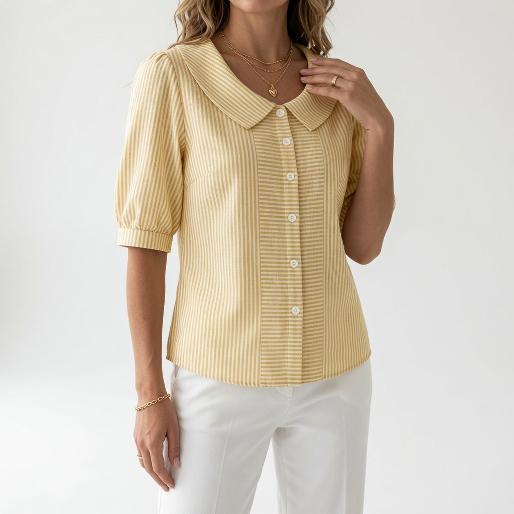 Zélie™ — Blouse à manches bouffantes rayée élégante