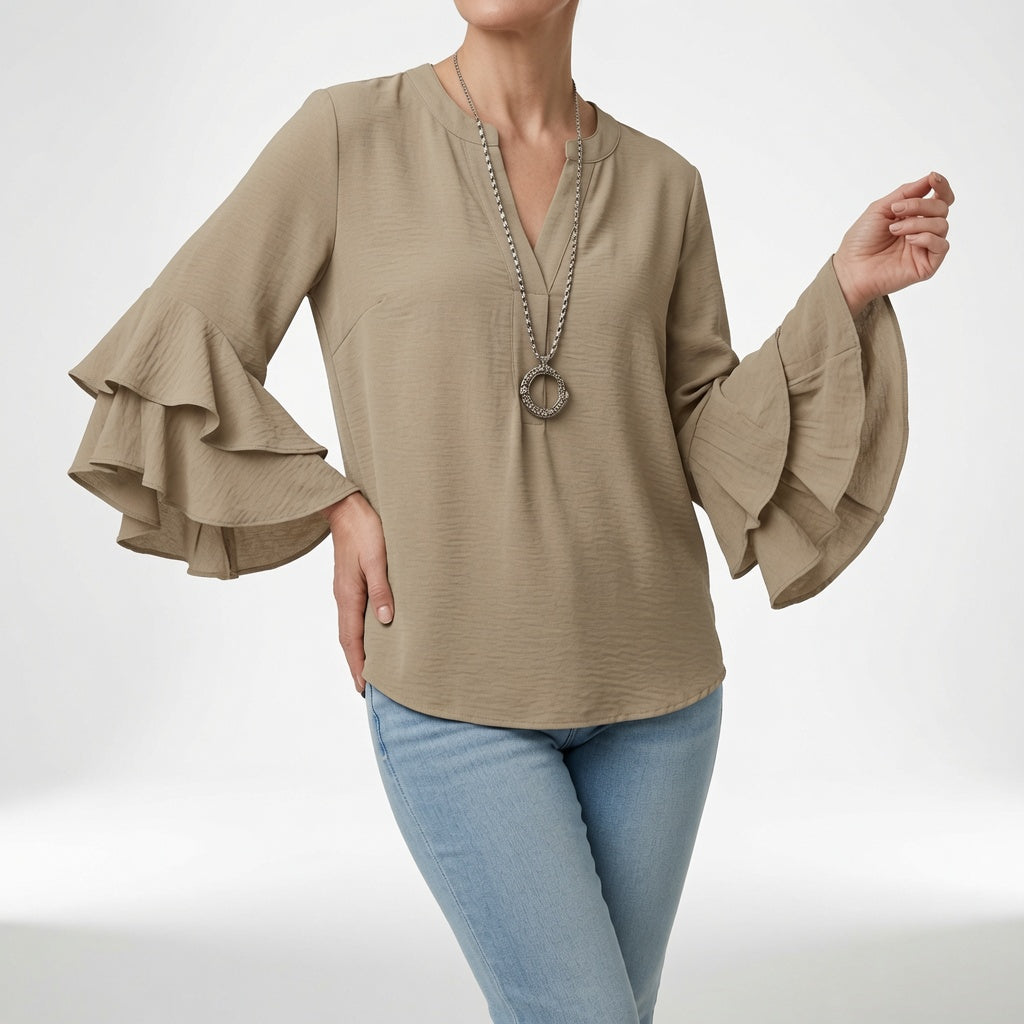 Mélorisse™ — Blouse fluide manches volantées élégantes