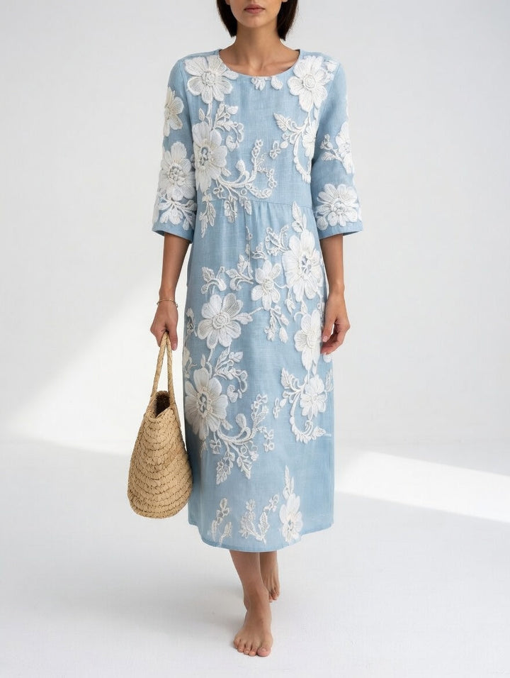 Florésia™ — Robe midi florale fluide élégante