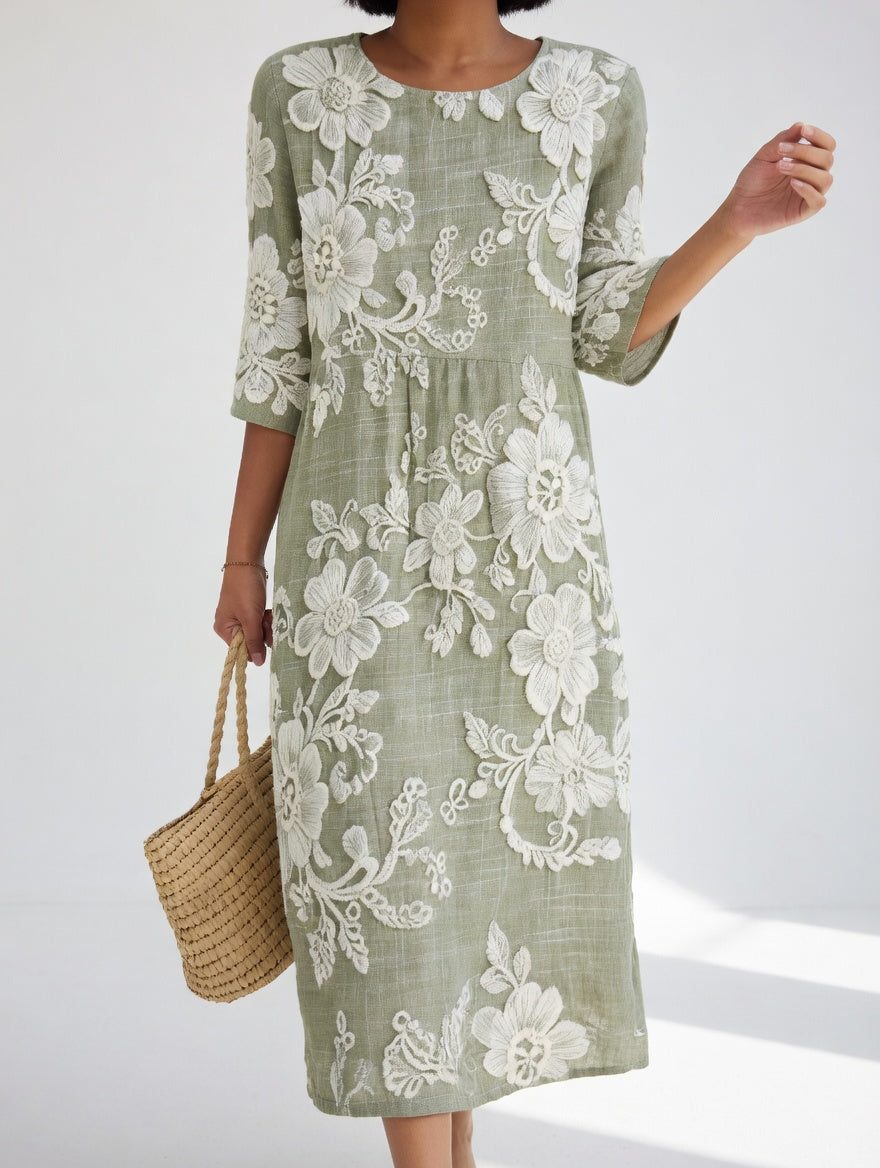 Florésia™ — Robe midi florale fluide élégante