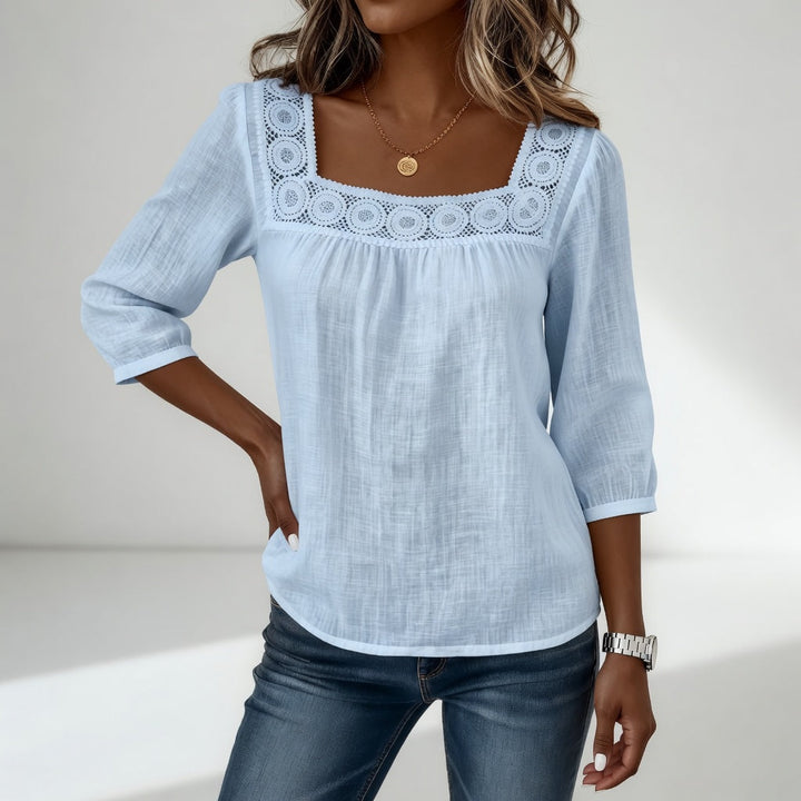 Célindre™ — Blouse dentelle col carré douceur féminine