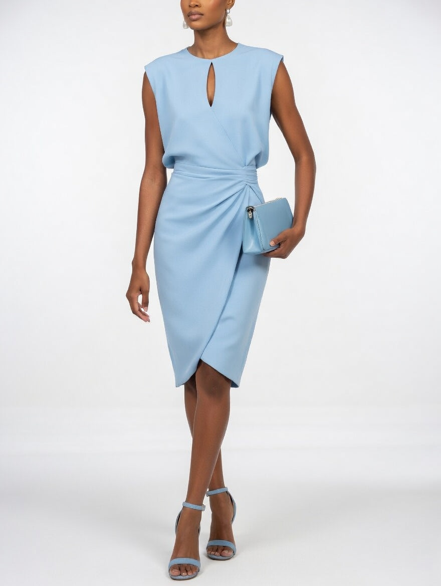 Clarélia™ — Robe midi élégante fluide structurée