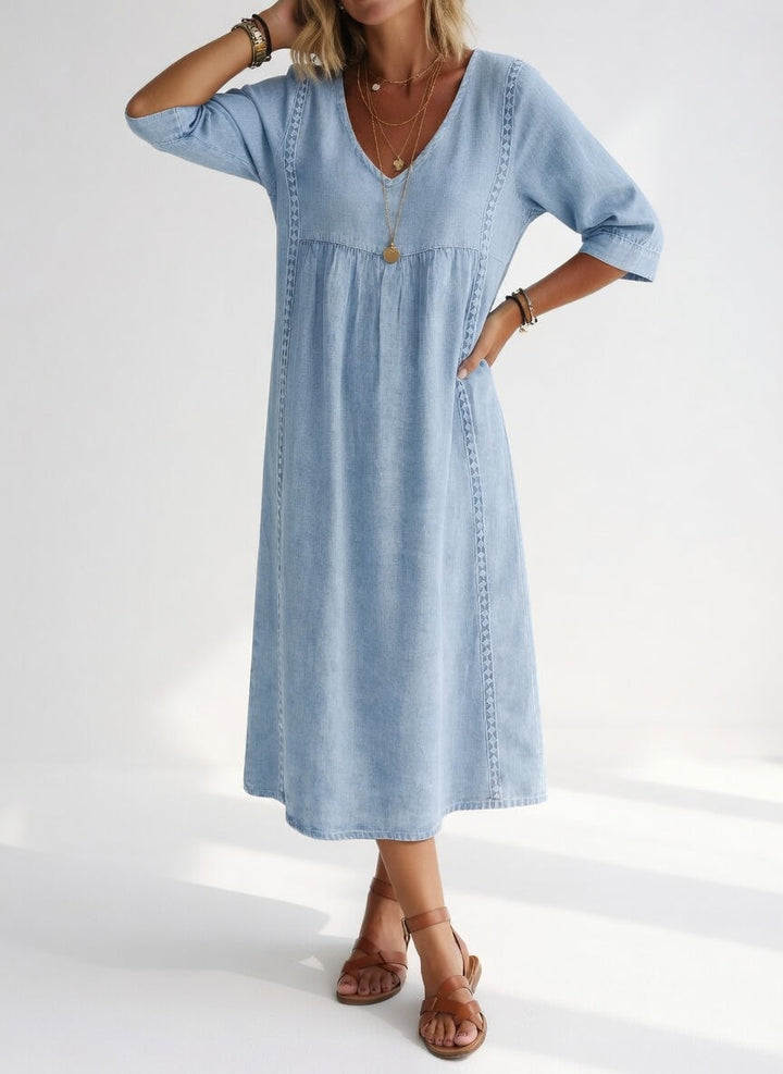 Lioréa™ — Robe midi fluide décontractée élégante