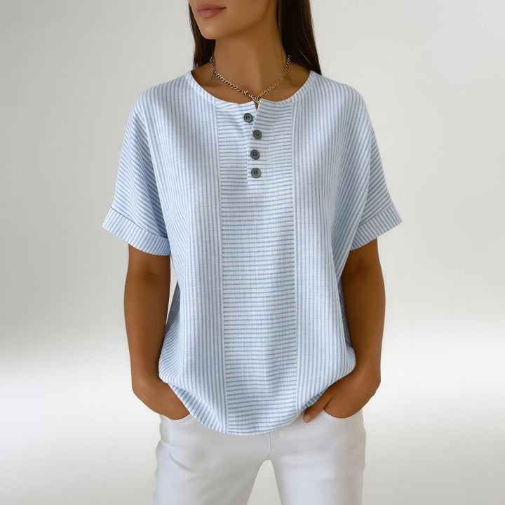 Sorène™ — Blouse lin rayée douceur naturelle
