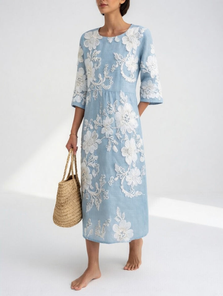 Florésia™ — Robe midi florale fluide élégante