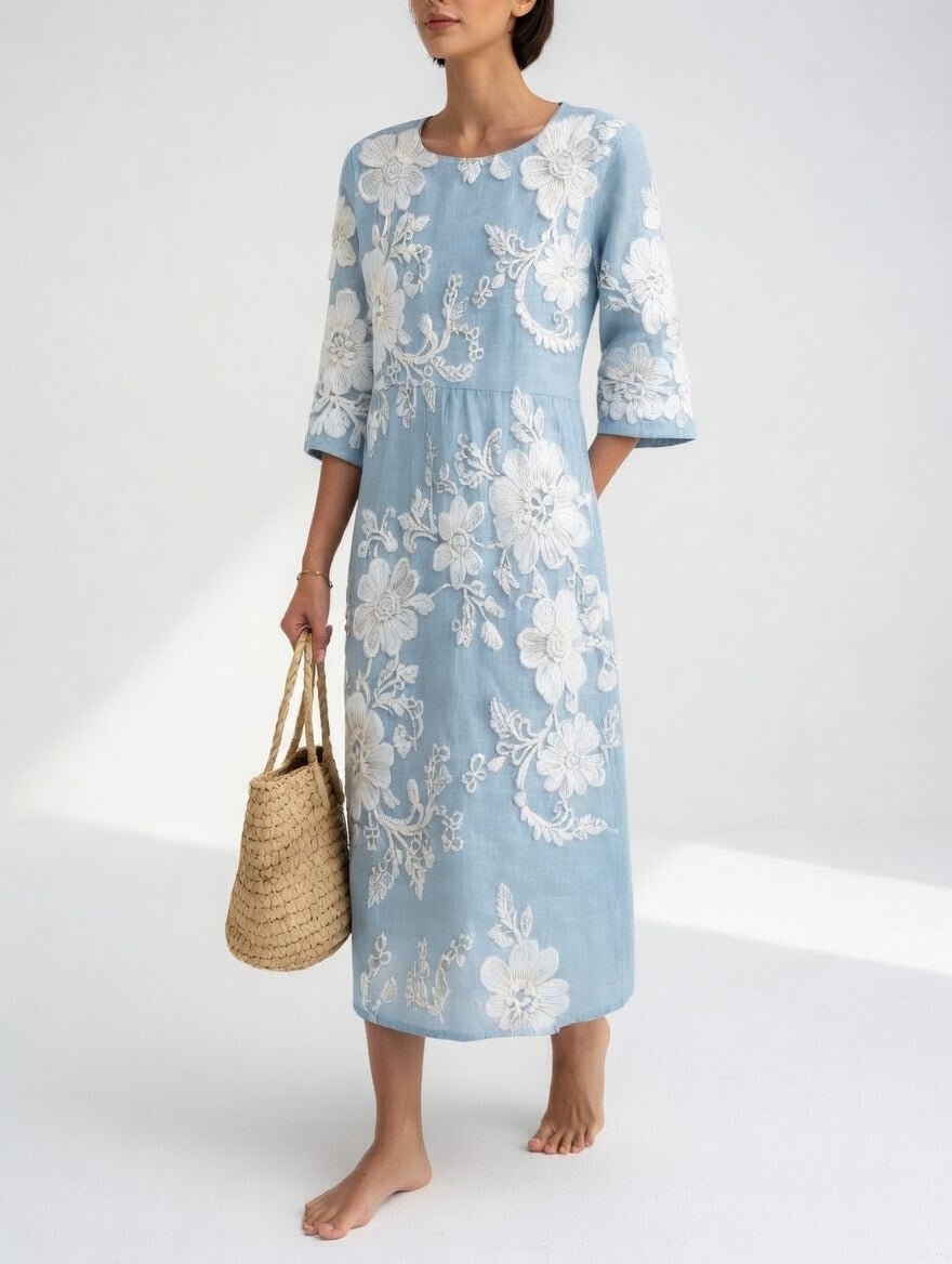 Florésia™ — Robe midi florale fluide élégante