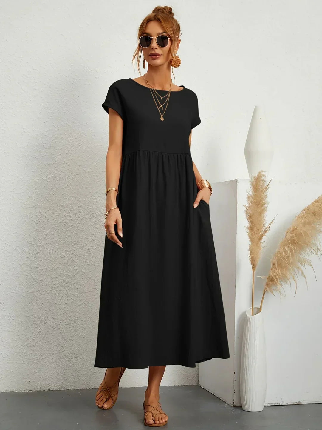 Gabrielle™ - Robe midi fluide élégance intemporelle