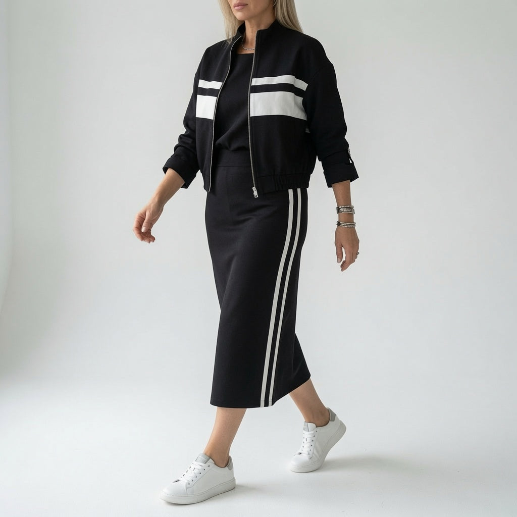 Bérénice™ — Ensemble crop top et jupe midi coordonné
