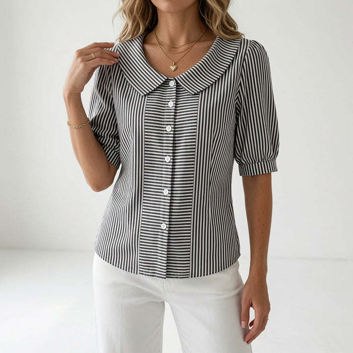 Zélie™ — Blouse à manches bouffantes rayée élégante