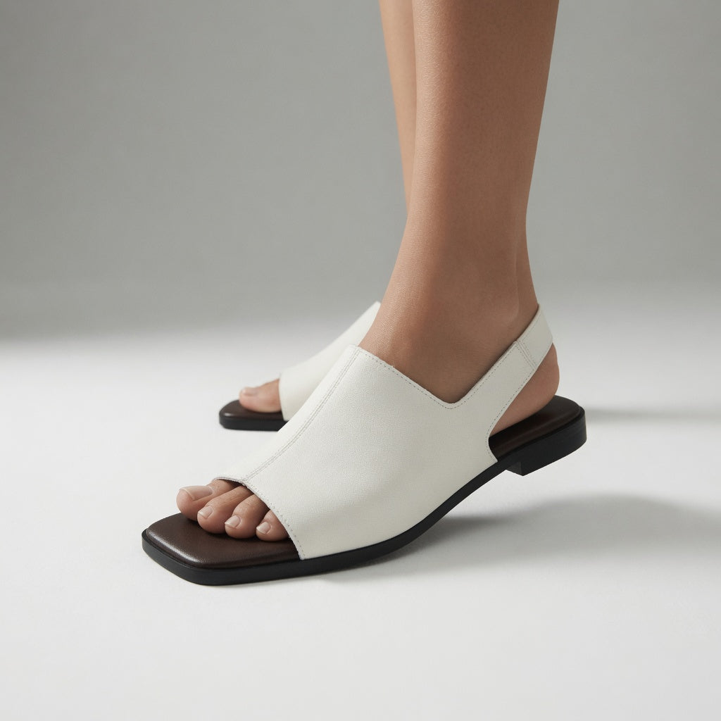 Séraphelle™ — Sandale bout carré talon bas élégance minimaliste