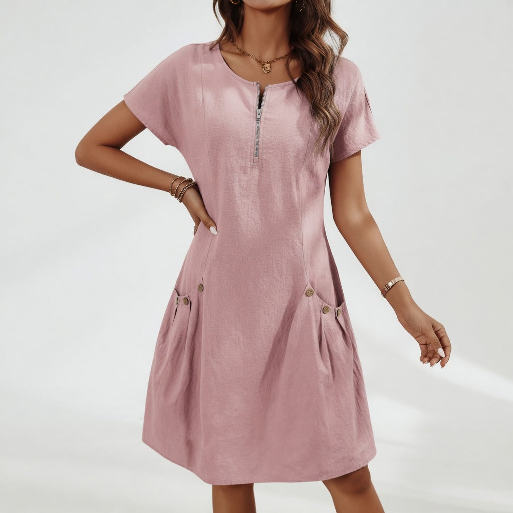 Célestelle™ — Robe courte 100% coton fraîcheur naturelle