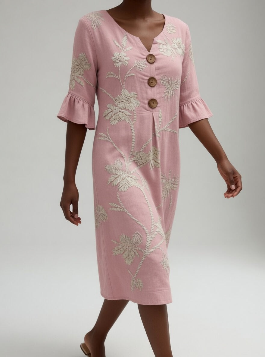 Lénora™ — Robe mi-longue florale liberté estivale