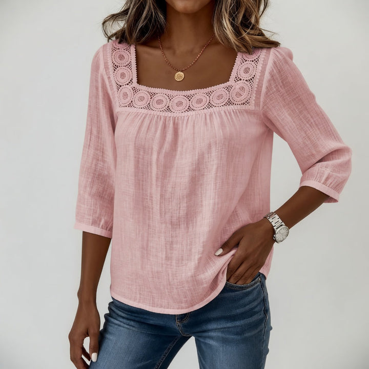 Célindre™ — Blouse dentelle col carré douceur féminine