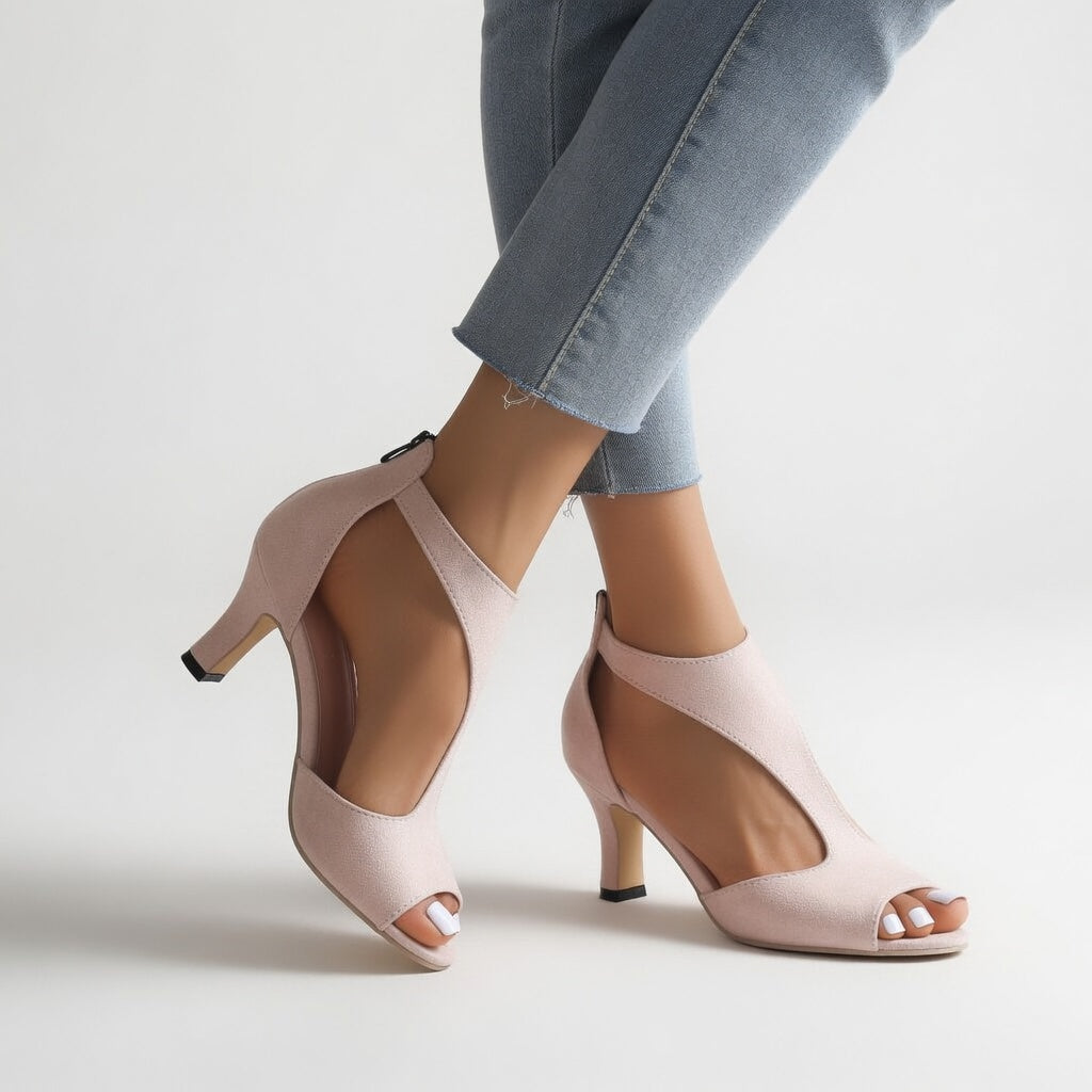 Damienne™ – Sandale talon suède, élégance de soirée