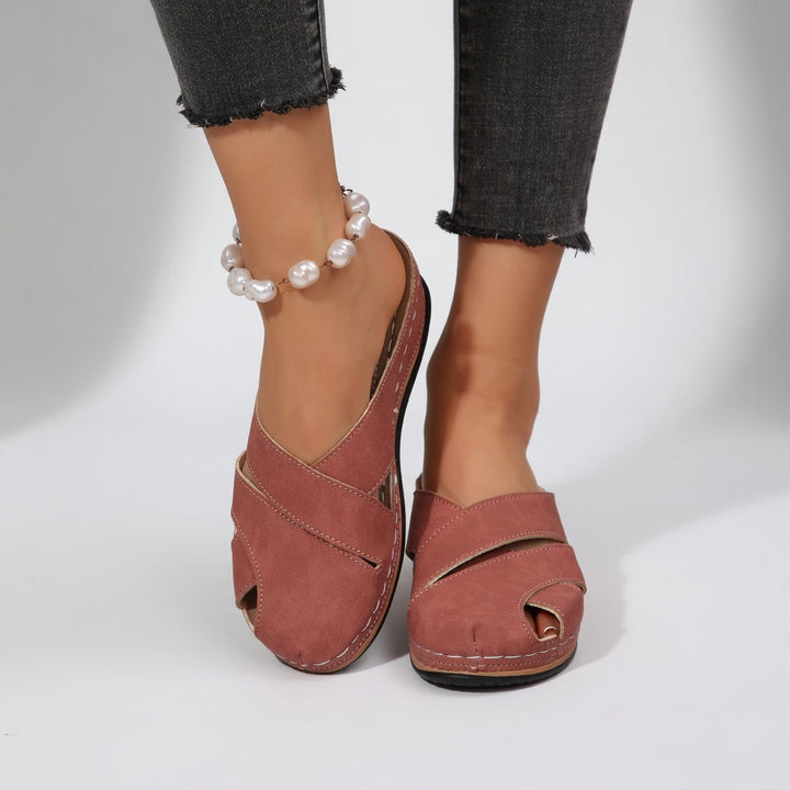 Clémentille™ — Mule découpée talon bas confort naturel élégant