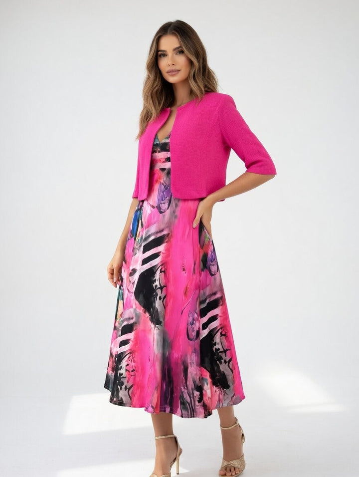 Maéliane™ — Robe midi imprimée élégante fluide