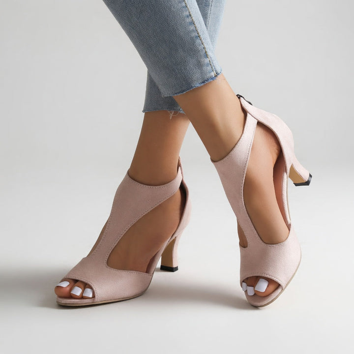 Damienne™ – Sandale talon suède, élégance de soirée
