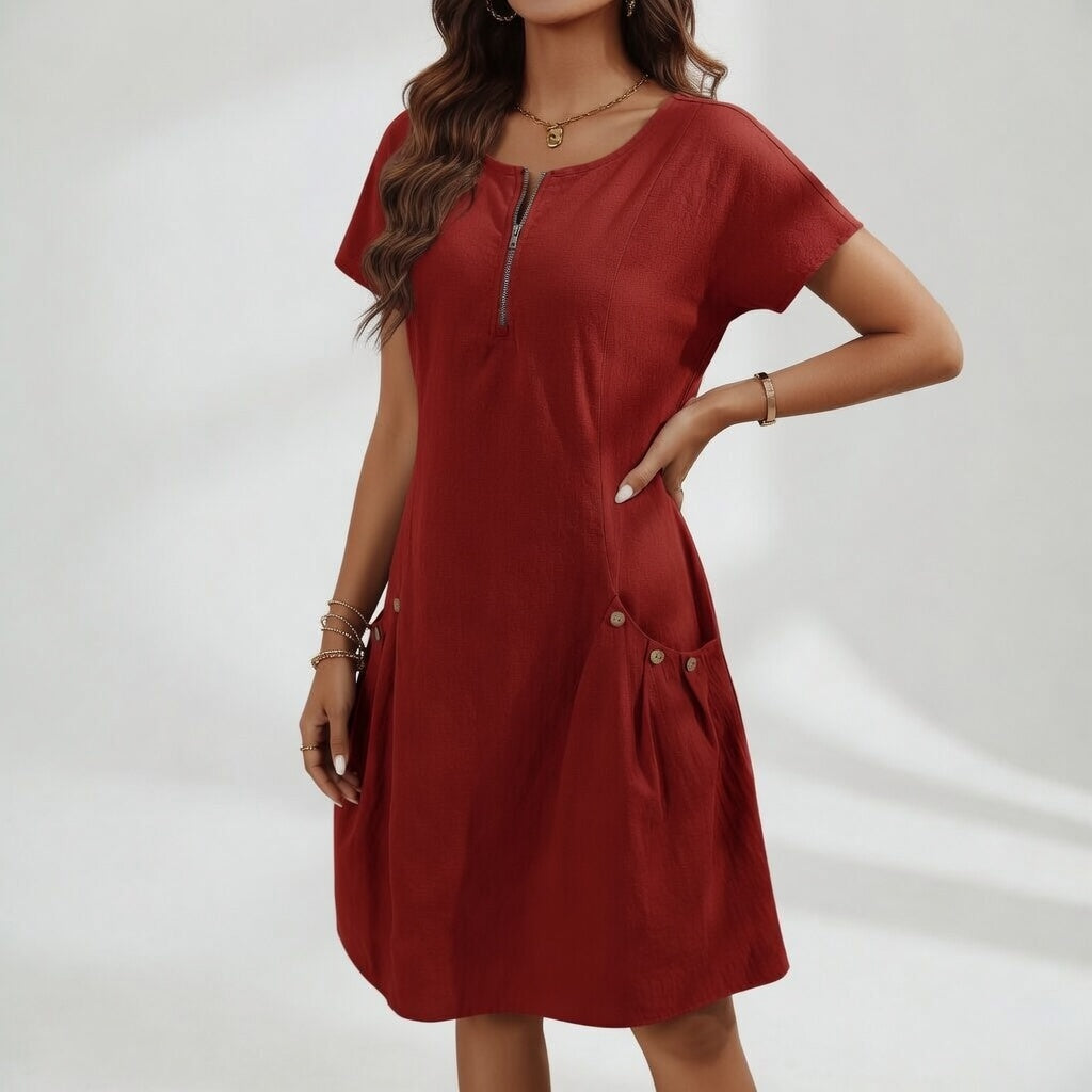 Célestelle™ — Robe courte 100% coton fraîcheur naturelle