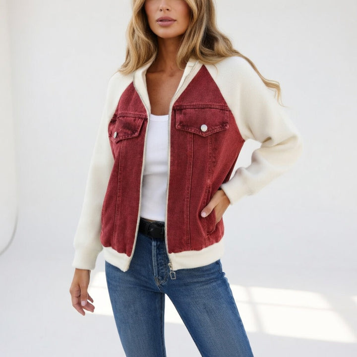 Coraline™ — Veste casual contrastée élégance moderne