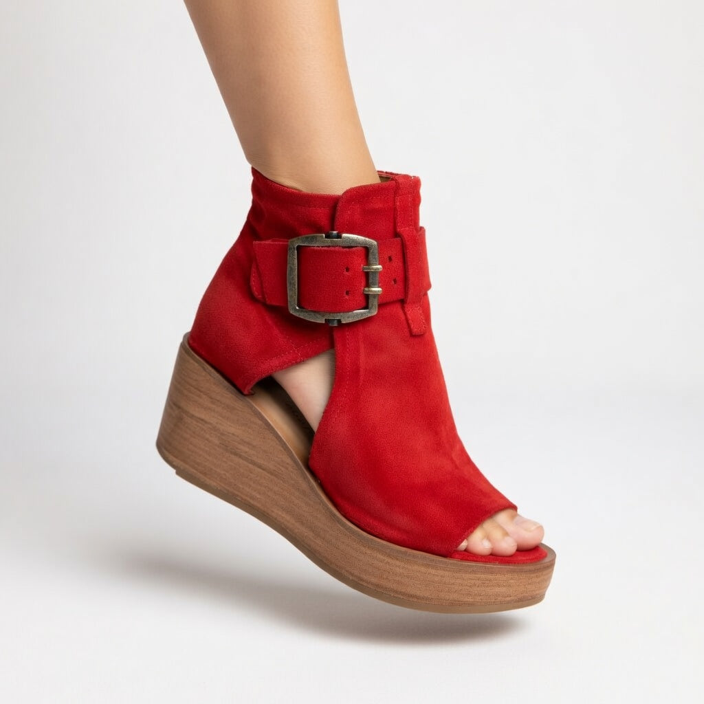 Orélisse™ - Bottines compensées ouvertes style moderne
